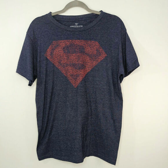 Gap‎ Authentic Collection Licensed T-Shirts Superman Logo Navy Large - Picture 1 of 6